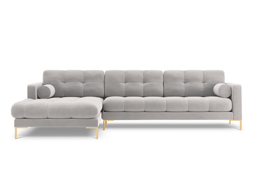 Cosmopolitan Design linker hoekbank Bali 5-zits, flueel, geld - 185x293x75cm