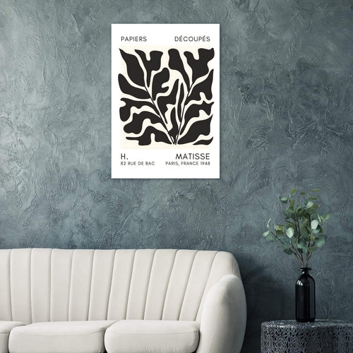 Artfulprints Poster met Lijst Matisse – Seabed shapes black   - A4 21x29.7 cm - Zwart