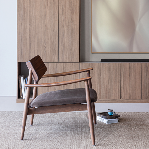 WOOOD fauteuil Bask - Walnoothout - Bruin - 72x69x70