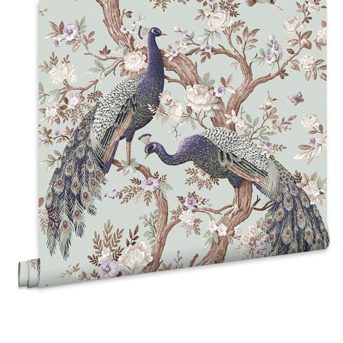 Laura Ashley Vliesbehang - Belvedere Duck Egg