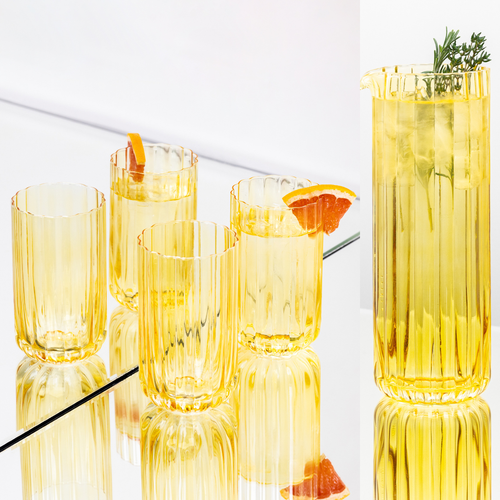 Brut Homeware | Set Gaia | Karaf + 4 Longdrink | oker