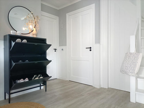 MaximaVida metalen locker schoenenkast Finn 25 x 80 x 125 cm zwart