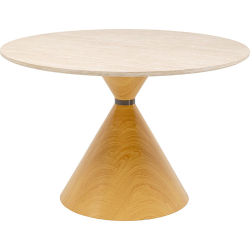 Kare Design Eettafel Cono Travertino Ø120cm eik