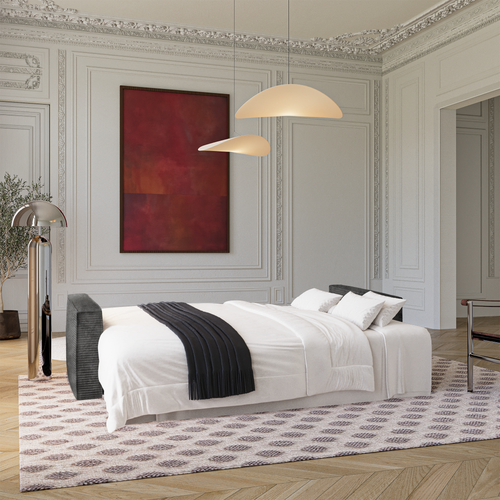 Premium Interiors - Slaapbank met opbergruimte  - corduroy zwart 254cm