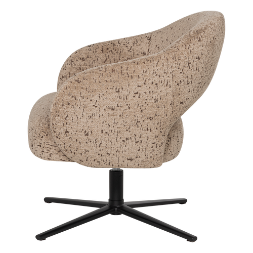 WOOOD draaifauteuil Pico - Wollig Structuur - Zand - 74x71x69