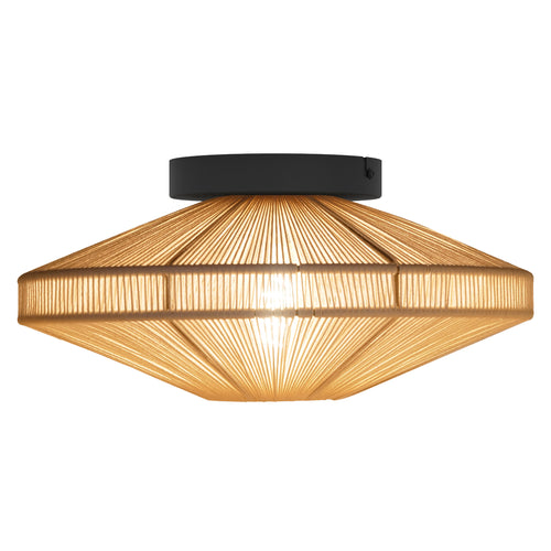 EGLO plafondlamp Midsumer - e27 - ø 38 cm - zwart/crème - textiel - vtwonen shop