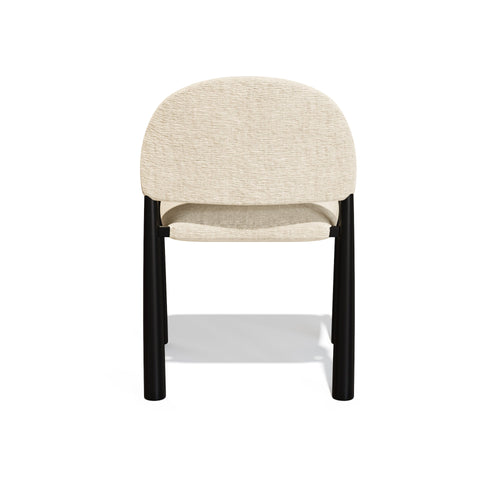 Sia Home - Eetkamerstoel MILO - Fluweel met structuur - Beige - 53cm