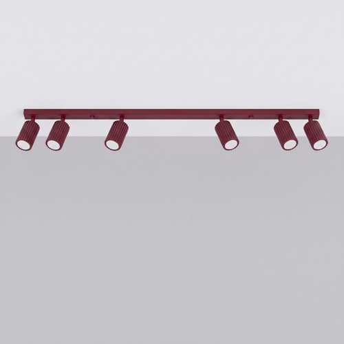 Sollux Lighting Plafondlamp KARBON 6L bordeaux - 117x6,5x16,5cm