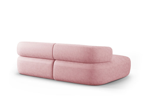 Micadoni linker hoekbank Jenny 5-zits, chenille roze - 145x200x73cm