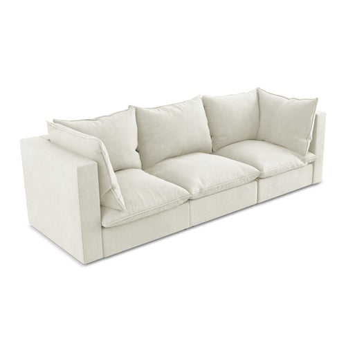 LaMiaSofa 3-zits bank Ravenna - textuurstof - beige - 255x90x77