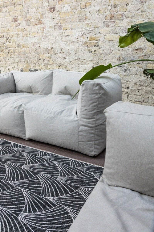 Interieur05 Buitenkleed Deco zwart/wit dubbelzijdig - 160 x 230 cm