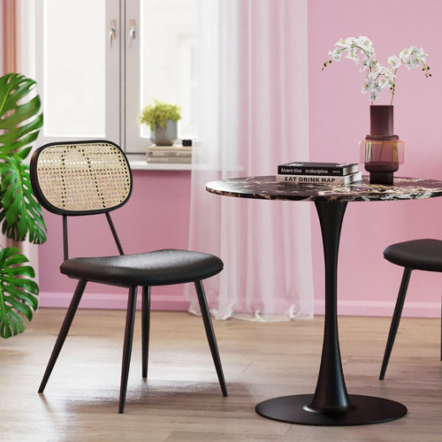 Kare Design Eettafel Schickeria Ø80cm zwart marmerprint