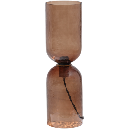 WOOOD tafellamp gehamerd glas 51xø15 cm- bruin Gigi