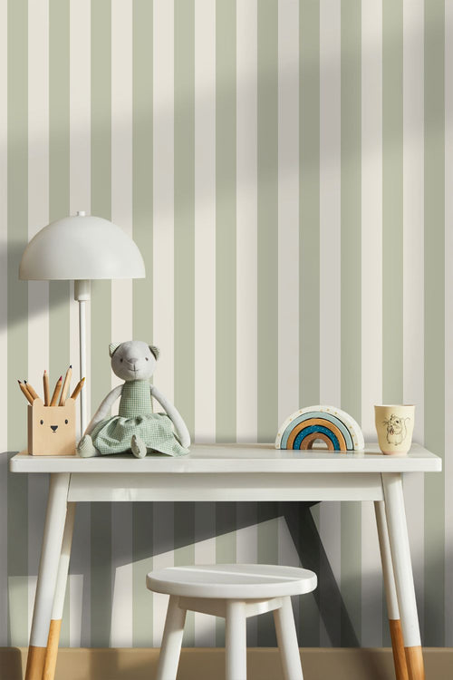 Sanders & Sanders behang strepen groen en lichtgroen - 50 x 900 cm - 935407