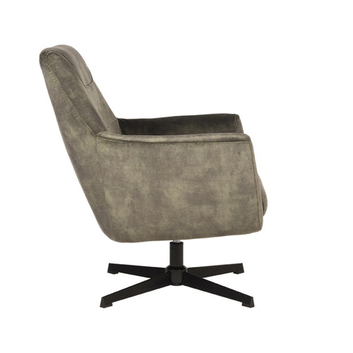 LABEL51 Fauteuil Toby - Groen Velvet - Draaibaar