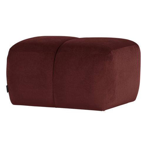 WOOOD poef Mojo - Velvet - Kastanjebruin - 45x84x64