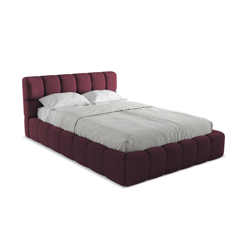 LaMiaSofa Bed met opbergruimte Roma - chenille stof - bordeaux - 160x228x82