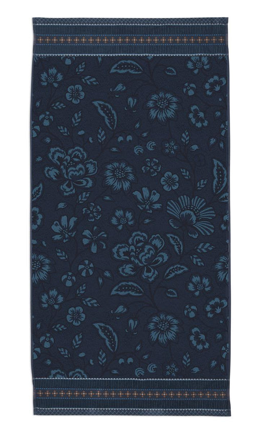 Pip Studio badlaken Jasmin Jacquard - 70x140 cm - donker blauw - vtwonen shop