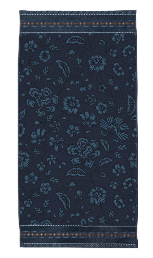 Pip Studio badlaken Jasmin Jacquard - 70x140 cm - donker blauw