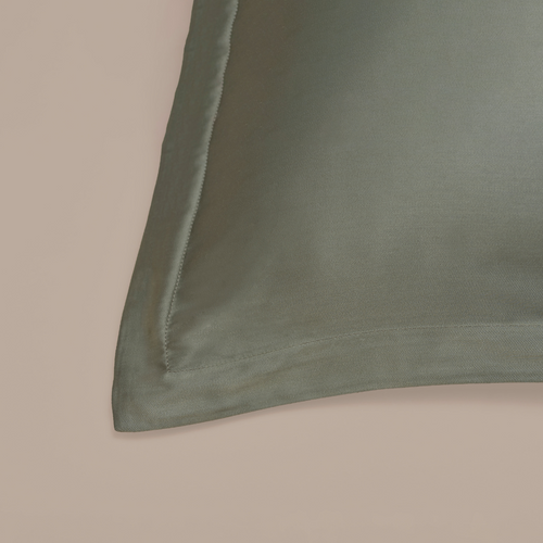 Coco & Cici - Bamboe Kussensloop 75 x 50 cm - Kussenhoes - Olijfgroen - 100% Eco Bamboe - Volant 2 cm - 1 stuk