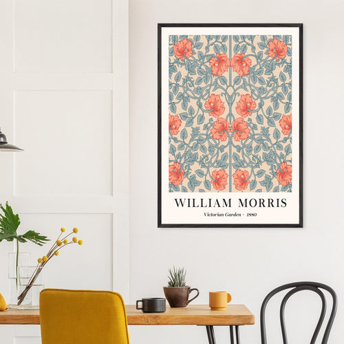 Artfulprints Poster met Lijst William Morris - Victorian garden 1880   - 70x100 cm - Meerkleurig