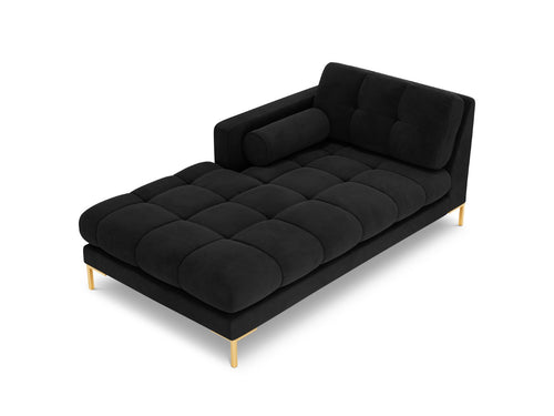 Cosmopolitan Design linker meridiaan Bali flueel, zwart - 185x102x75cm
