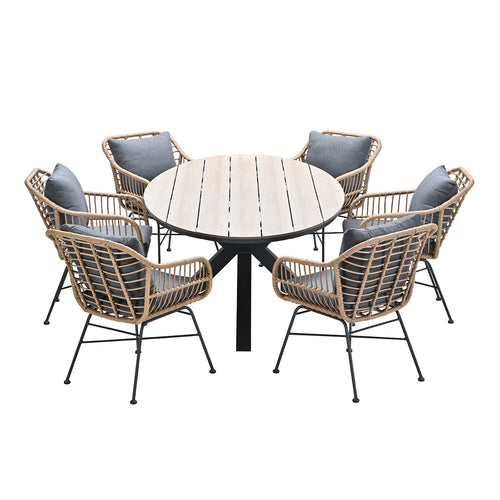 Garden Impressions tuinset Lucas - Tulli bruin - light teak look - 7-delig - vtwonen shop