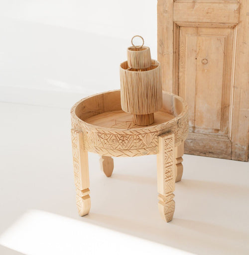 NOA MAY Hanglamp Aida  - naturel - raffia - Ø 18 x h 40 cm