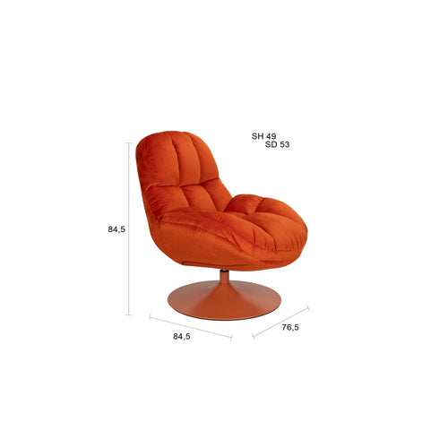 Housecraft Living Beefy Fauteuil Draaibaar Oranje