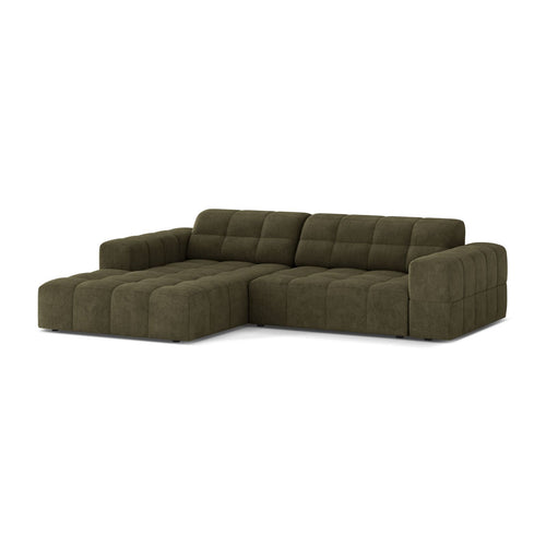 Cosmopolitan Design - Linker hoekbank Chicago 3-zits, chenille groente - 167x234x78cm