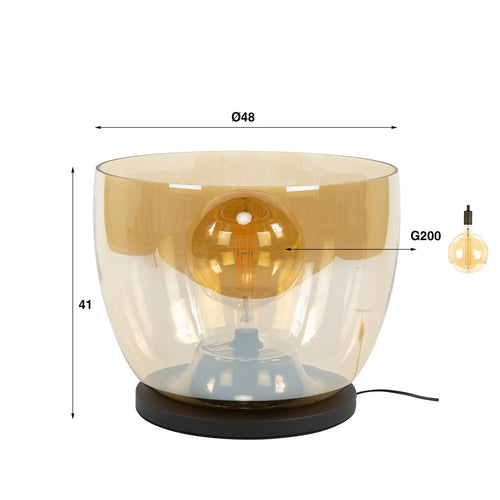 Giga Meubel Vloerlamp Up XXL - Amber Glas - 1-Lichts - 48x48x41cm
