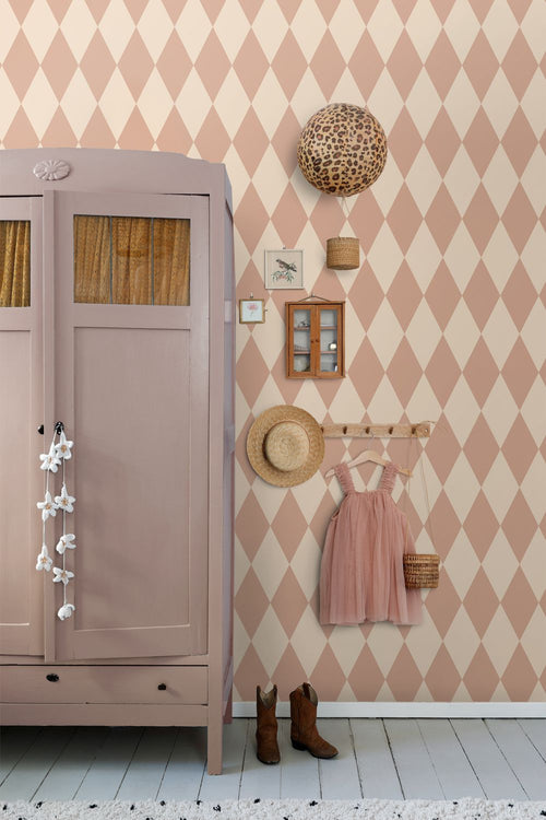 ESTAhome behang ruiten roze - 50 x 900 cm - 131917