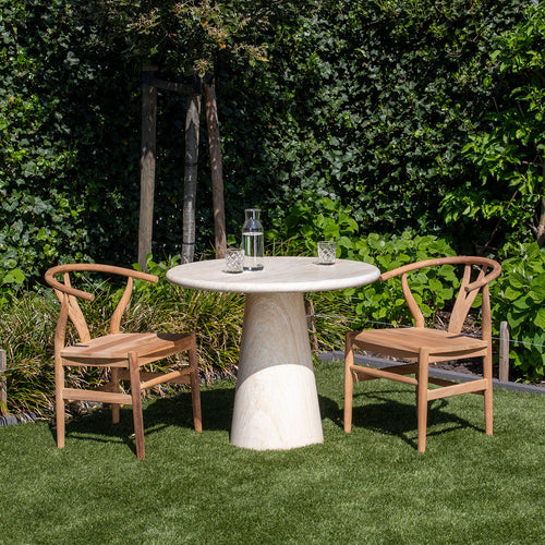 DÉJA Living Tuintafel Brunn - Travertin - Rond - 80x80x76cm - vtwonen shop