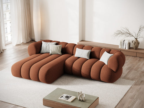Cosmopolitan Design Hoekbank Koge 5-zits, chenille baksteen - 165x270x70cm