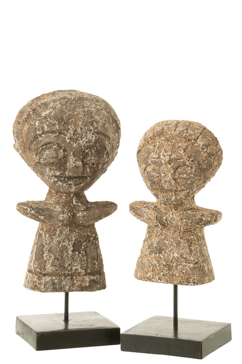 J-Line decoratie Standbeeld Ying - hout - naturel - large