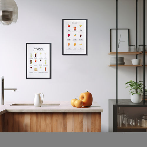 Zwarte lijst met kader 40x30 cocktails - vtwonen shop