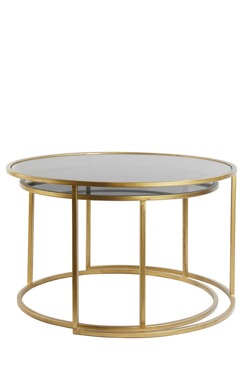Light & Living salontafel DUARTE - Ø75x44cm - goud - Set van 2 - vtwonen shop