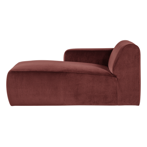 WOOOD chaise longue bank links Mojo Base - Velvet - K.bruin - 74x112x162