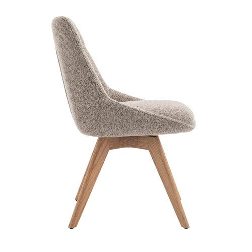 DÉJA Living Eetkamerstoel Malou - Taupe/Naturel - Draaibaar - Set van 2