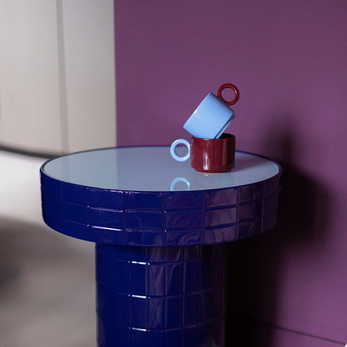 Ona - Beker 28cl light blue/burgundy pink Lou