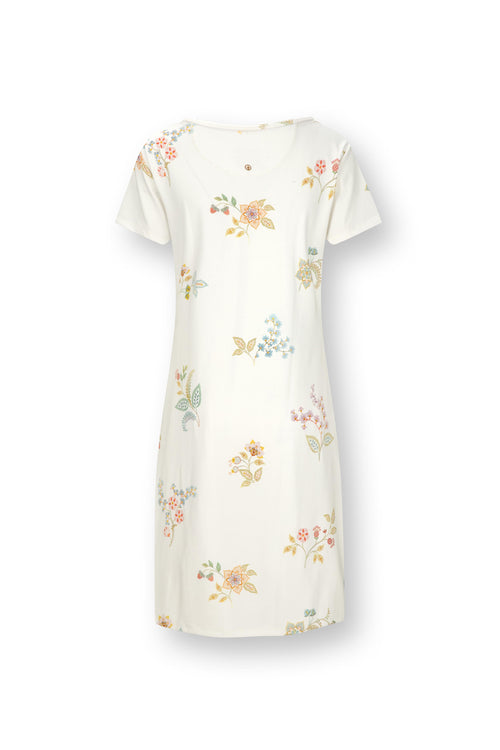 Pip Studio - Daisy Nightgown Short sleeve Women - Blossom Chic - White - M - vtwonen shop