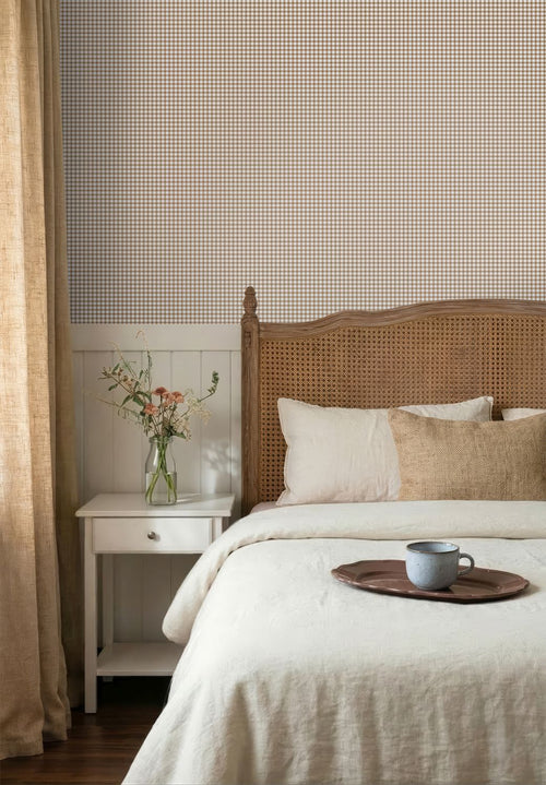 ESTAhome behang ruitjes bruin - 50 x 900 cm - 132147