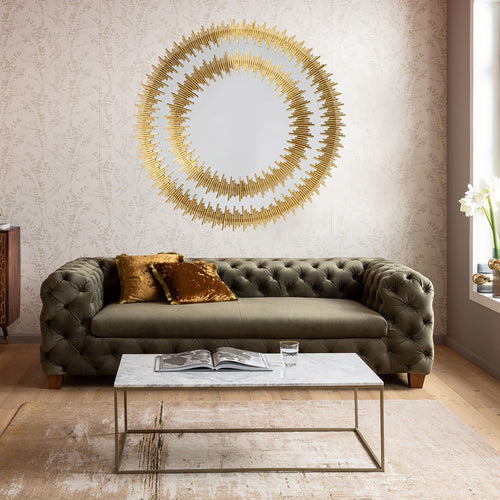 Kare Design Spiegel Solare Gouden Ø132cm