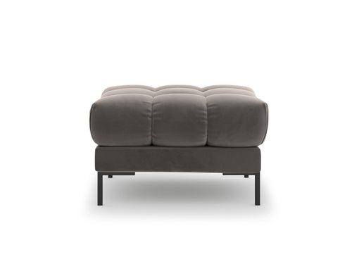 Cosmopolitan Design Poef Bali flueel, lichtgrijs - 60x60x41cm