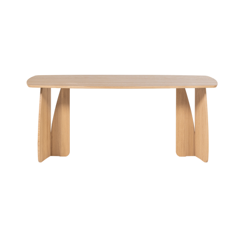 WOOOD eettafel Veere - Massief Eikenhout - Naturel - 180 x 100
