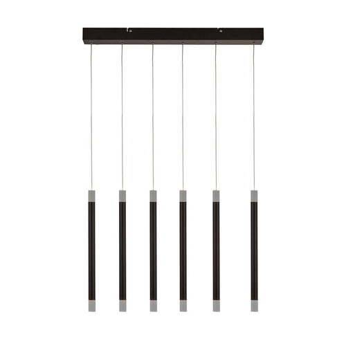 Searchlight Wands 6 Licht LED Bar Hanglamp Zwart 2700K