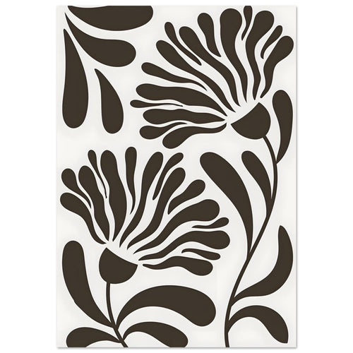Artfulprints Poster met Lijst Matisse – Wildflower line   - 30x40 cm - Zwart / Wit