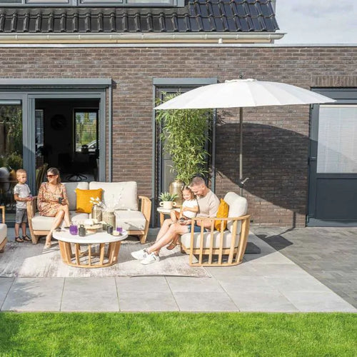 Manilla parasol - Ø250 cm - carbon black - ecru - vtwonen shop