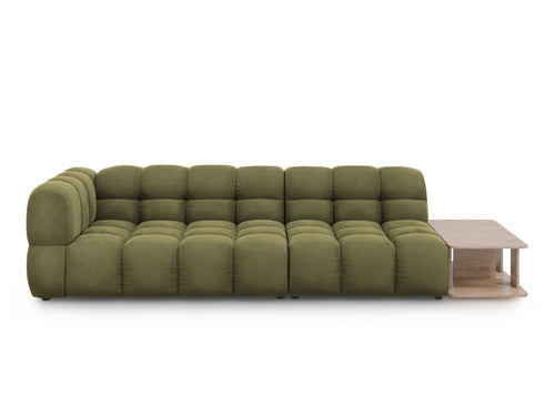 Cosmopolitan Design Rechte modulaire bank Sky 4-zits, flueel, lichtgroen - 102x297x70cm