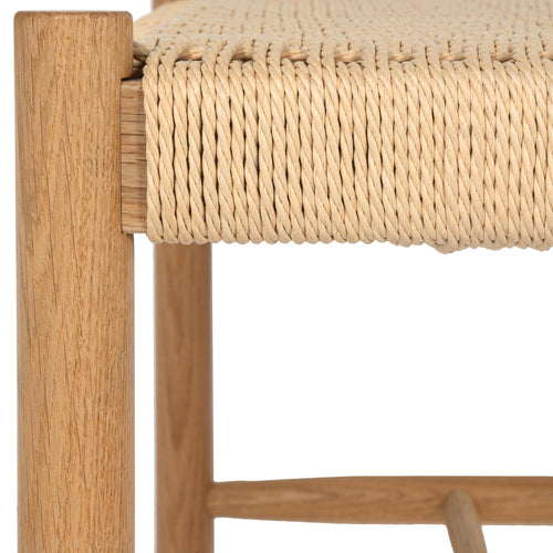 Furnhouse bankje Shine - Natuurlijk eikenhout - Papiergaren - 36x90x45